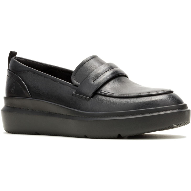 Hush Puppies Joy Penny Leather Women's Black/Black Loafers