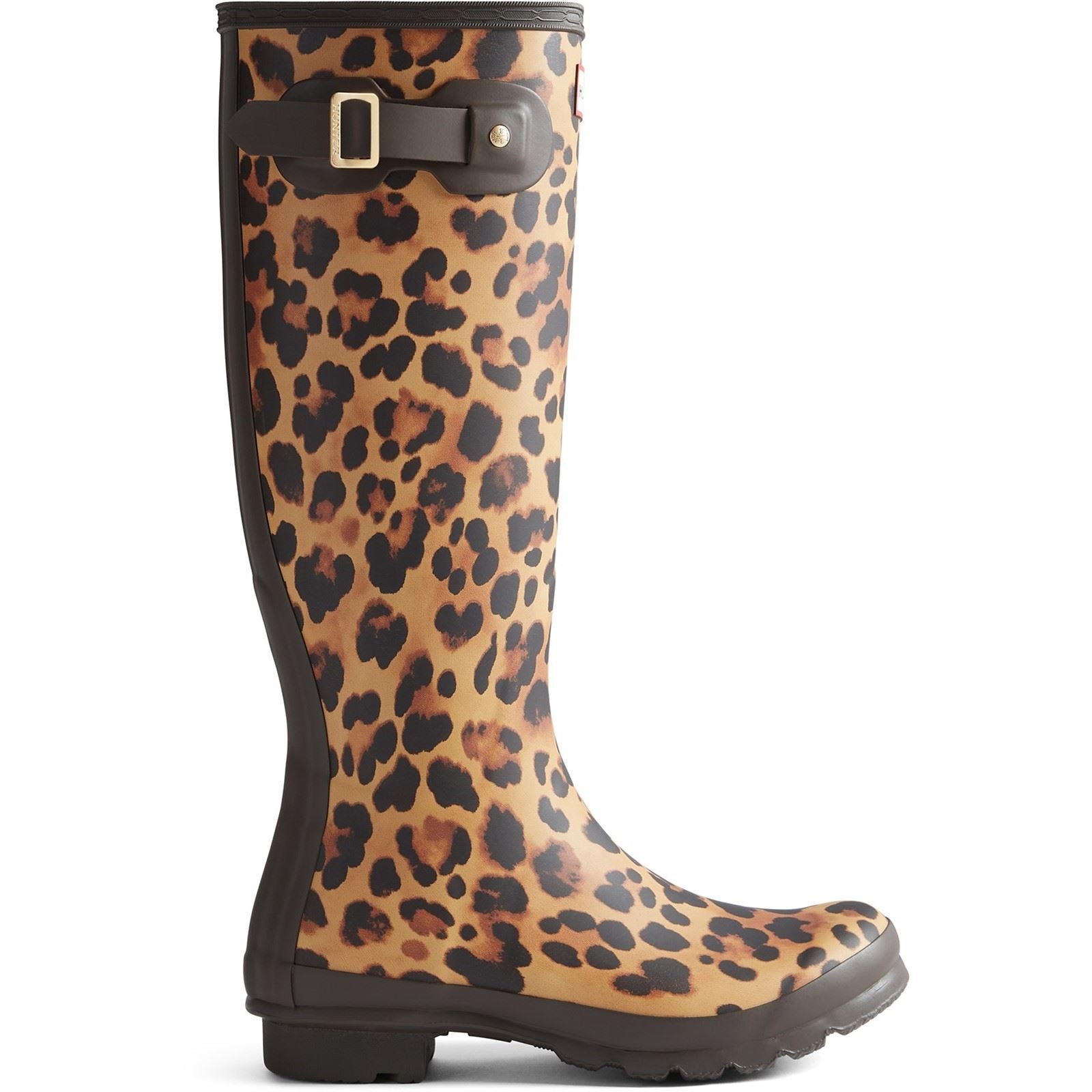 Hunter Original Tall Women's Leopard Print/Chocolate Brown Wellington Boots