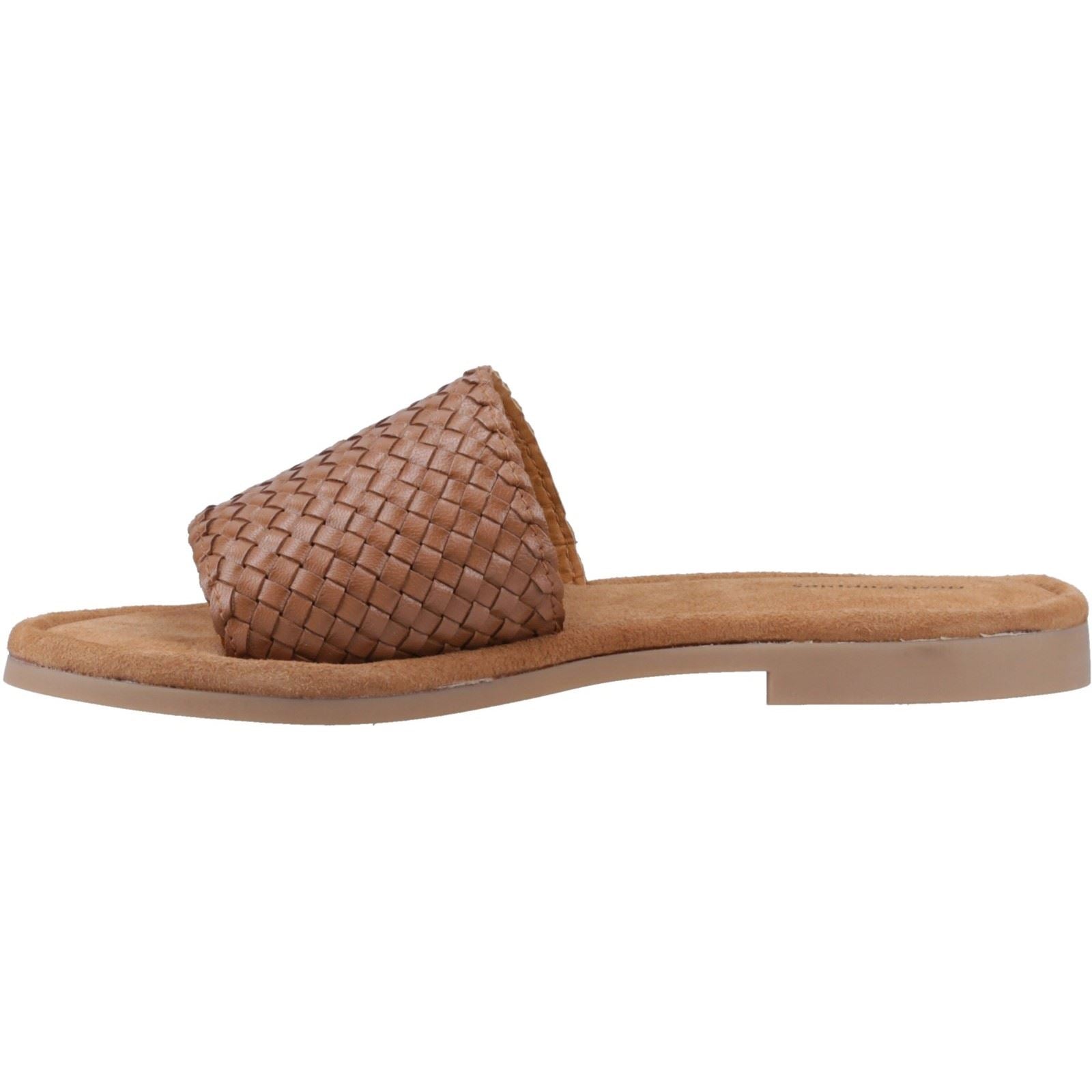 Hush Puppies Hetty Slide Leather Women's Tan Wide Sandals