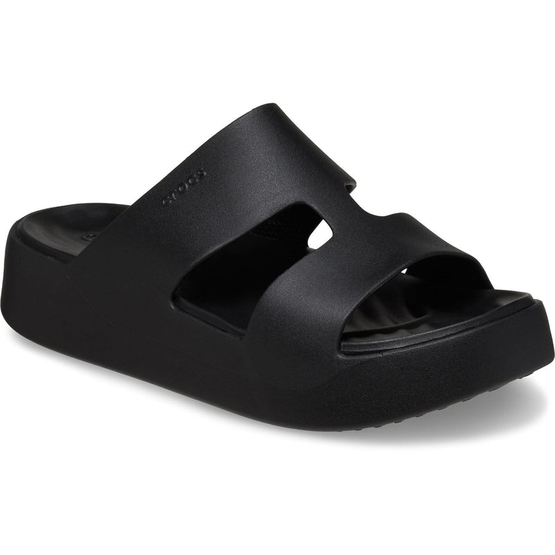 Crocs Getaway Platform H-Strap Synthetic Women's Black Slides