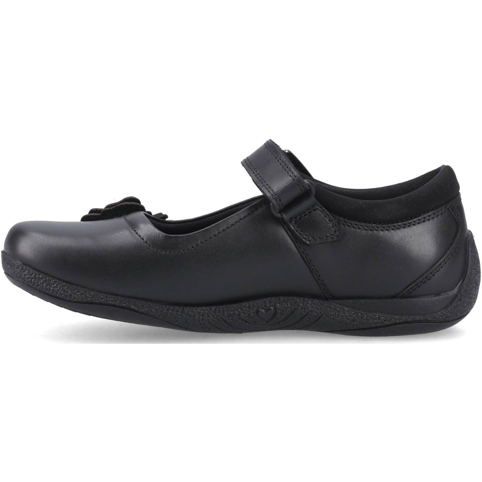 Hush Puppies Julie Ballerina Leather Girl's Black Shoes