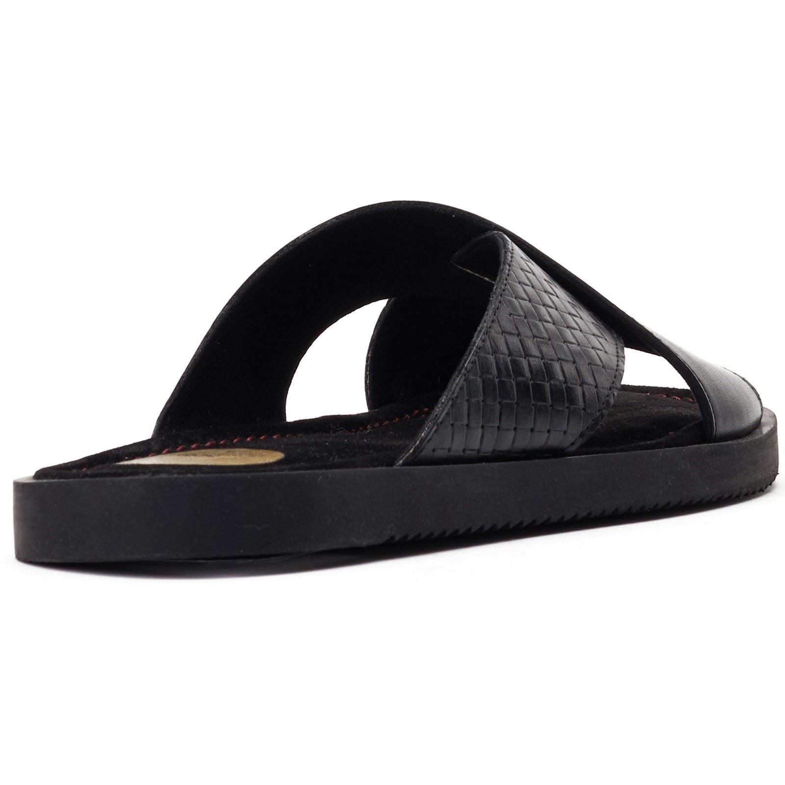 Base London Astro Leather Men's Black Sandals