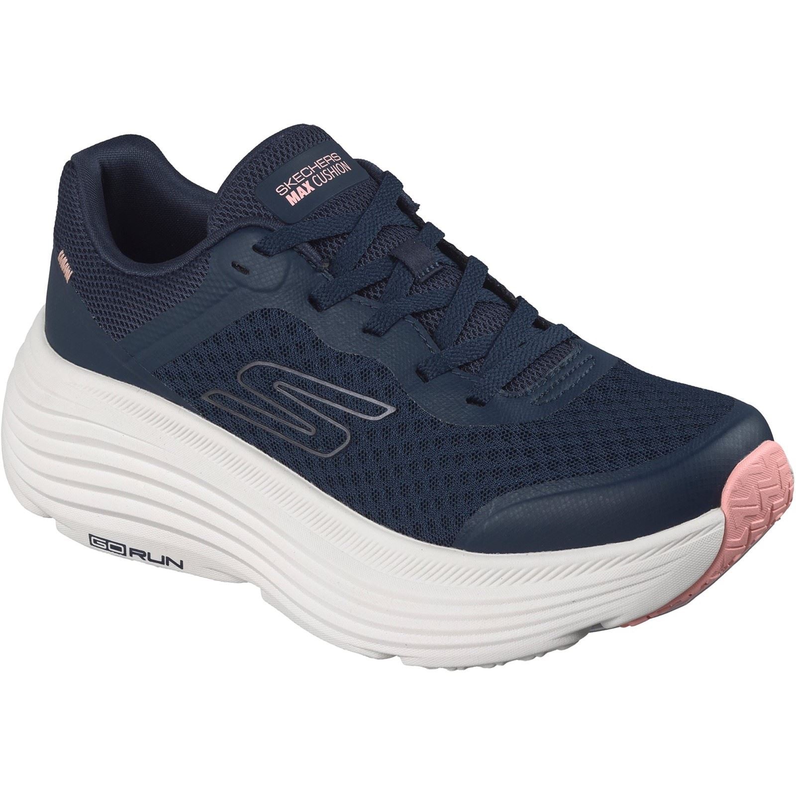 Skechers Max Cushioning Endeavour Women's Navy Synthetic/Pink Trim Trainers