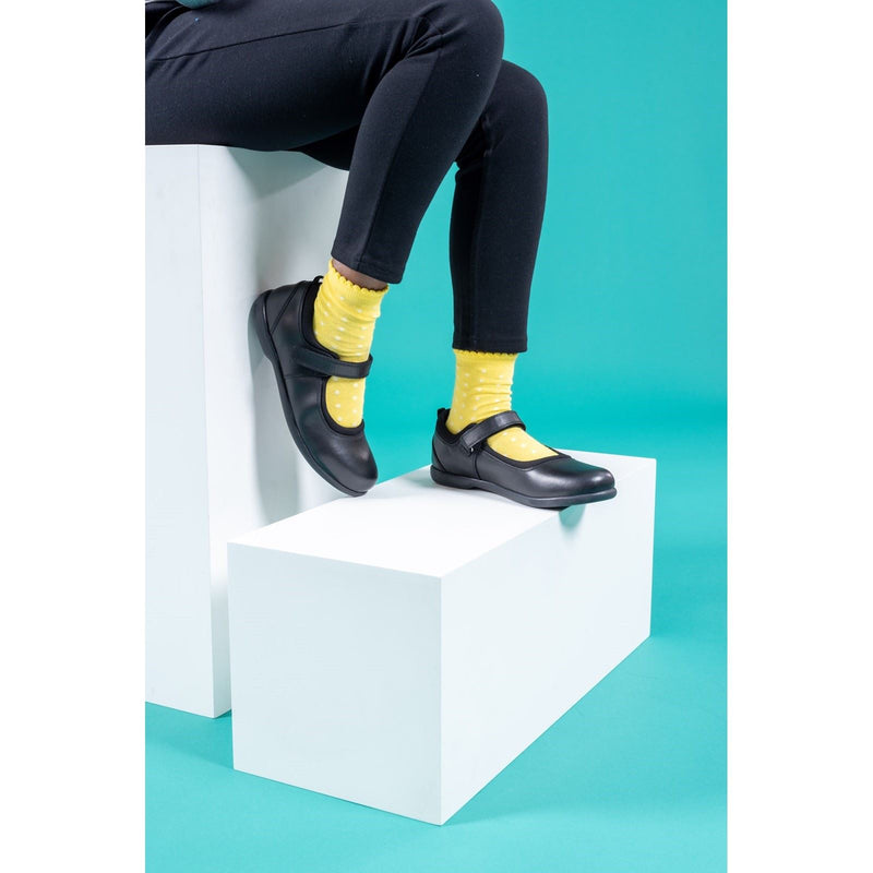 Hush Puppies Bianca SNR Leather Girls's Black Shoes