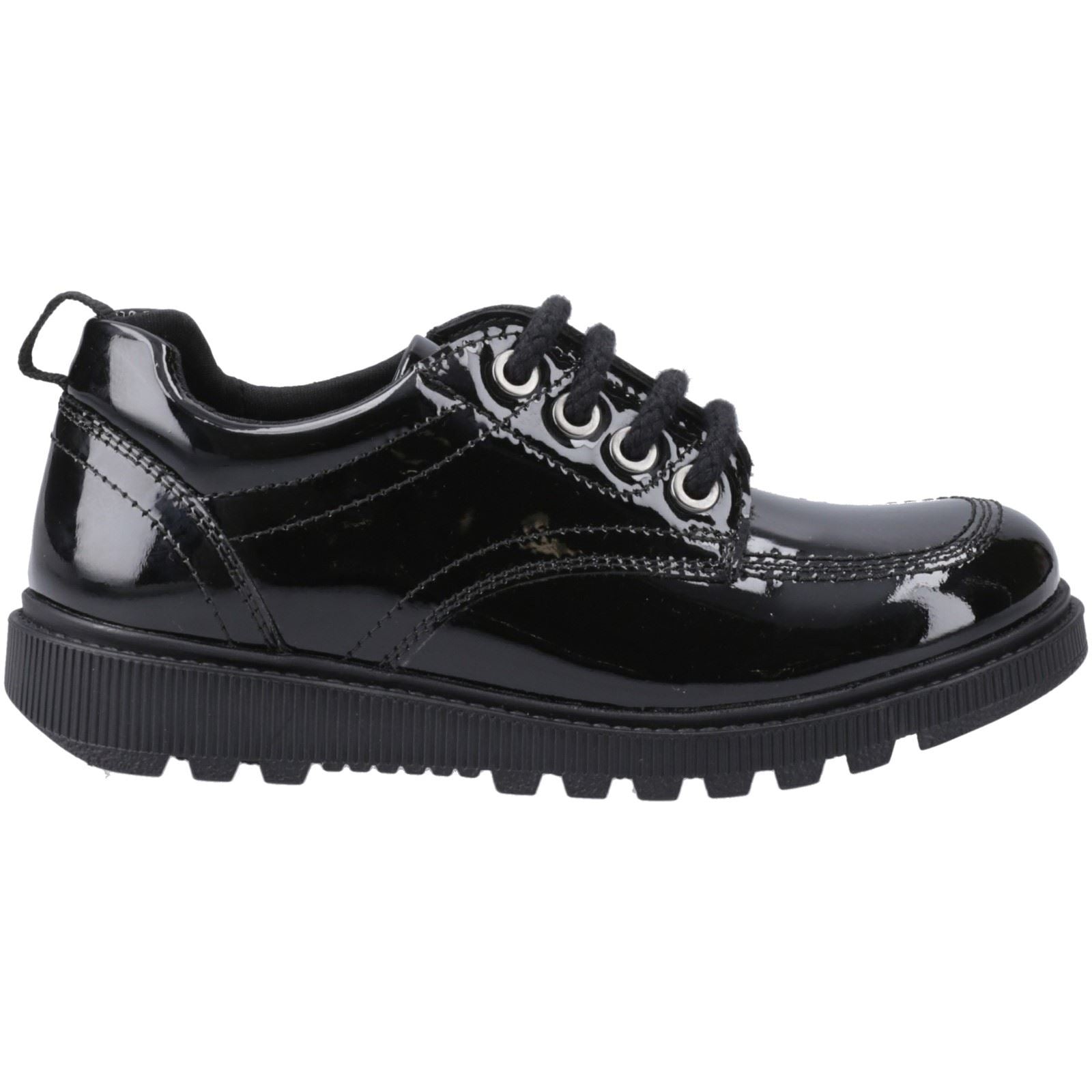 Hush Puppies Keeley Leather Girls's Black Lace-Up Shoes