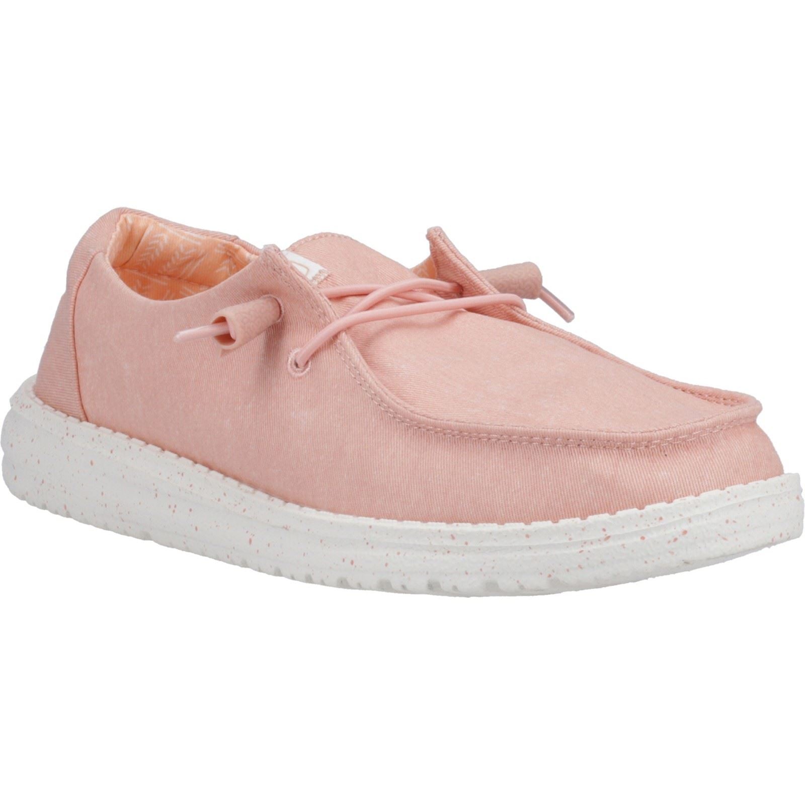 HEYDUDE Wendy Canvas 100% Cotton Women's Pink Shoes