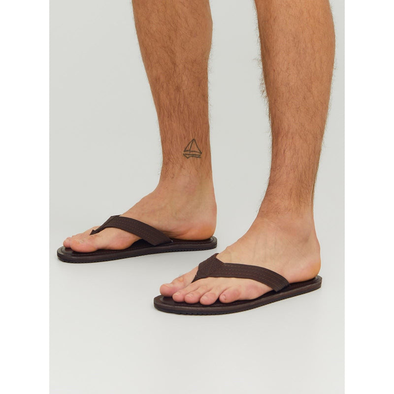 Jack & Jones Washton Leather Men's Brown Stone Flip Flops