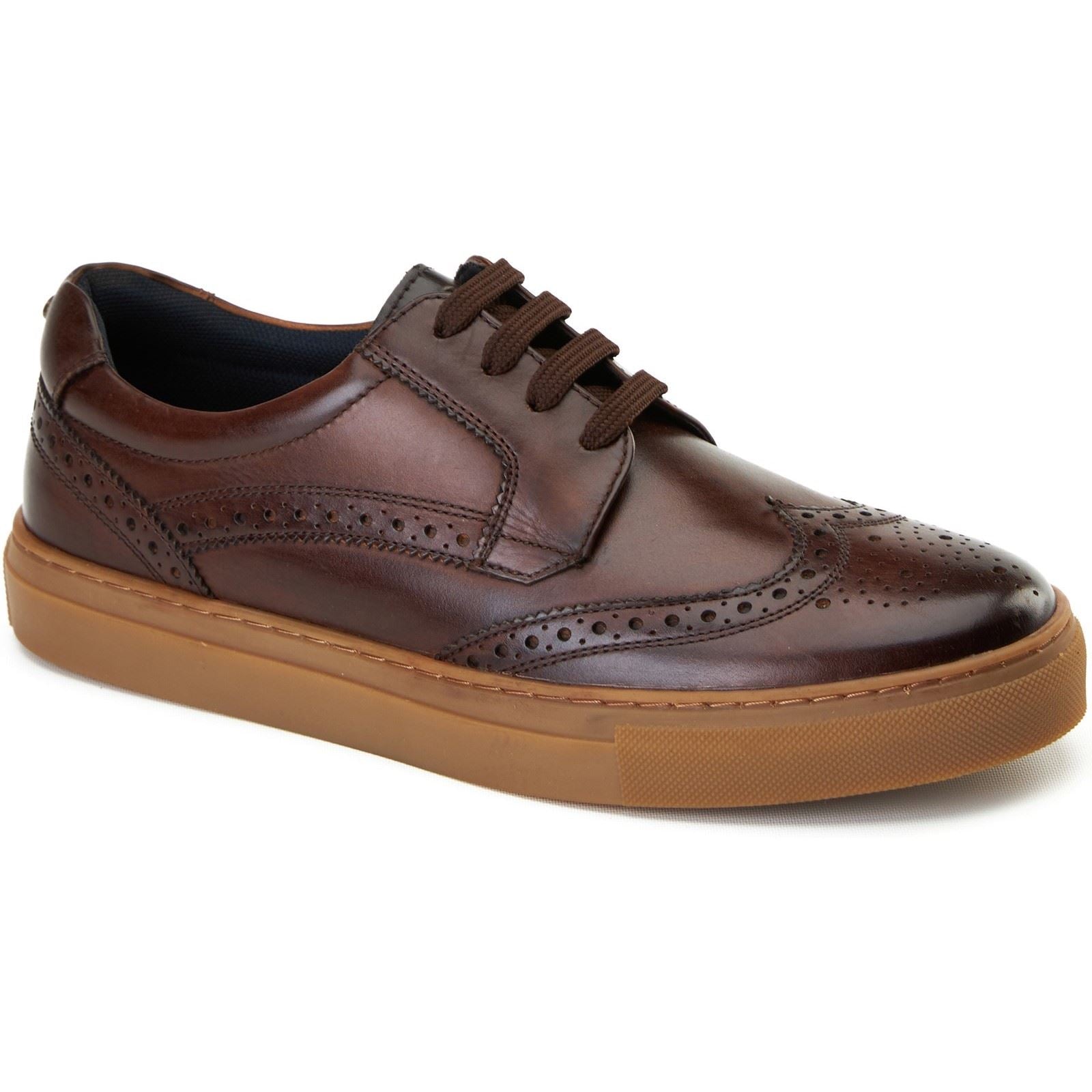 Base London Clapton Leather Men's Burnt Brown Brogues Shoes