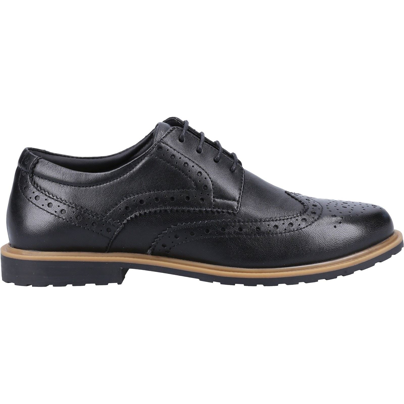 Hush Puppies Verity Leather Women's Black Brogues Shoes