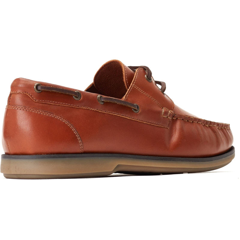 Base London Stern Leather Men's Burnt Tan Boat Shoes