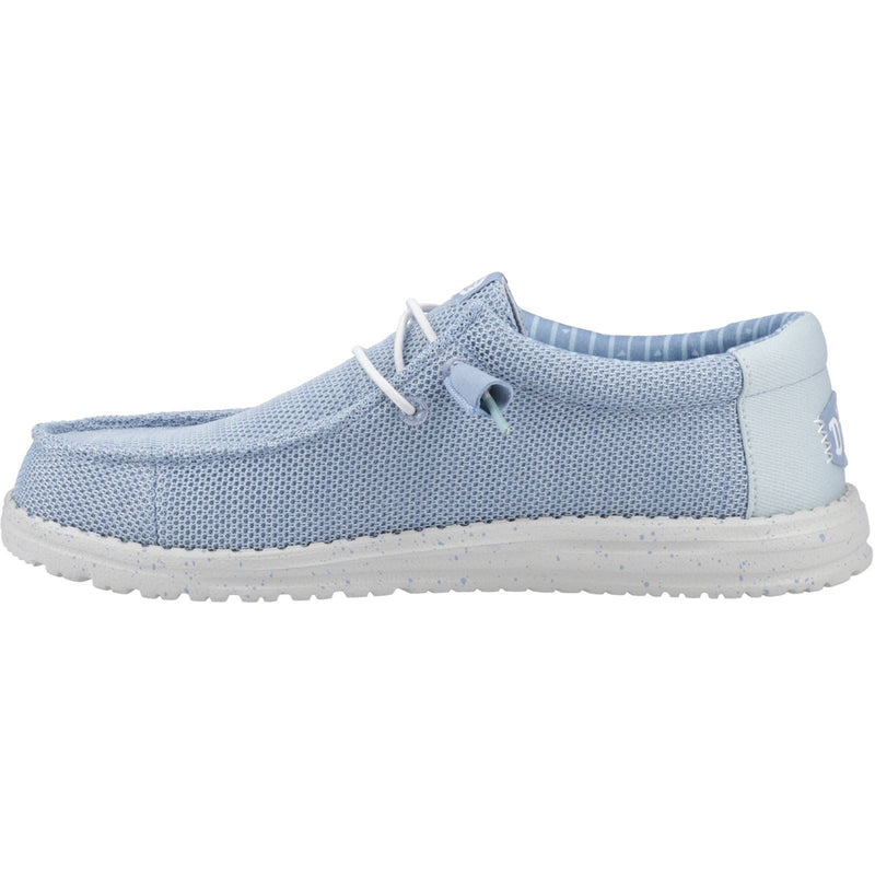 HEYDUDE Wally Stretch Sox Synthetic Men's Cloud Blue/Dawn Blue Moccasins Shoes