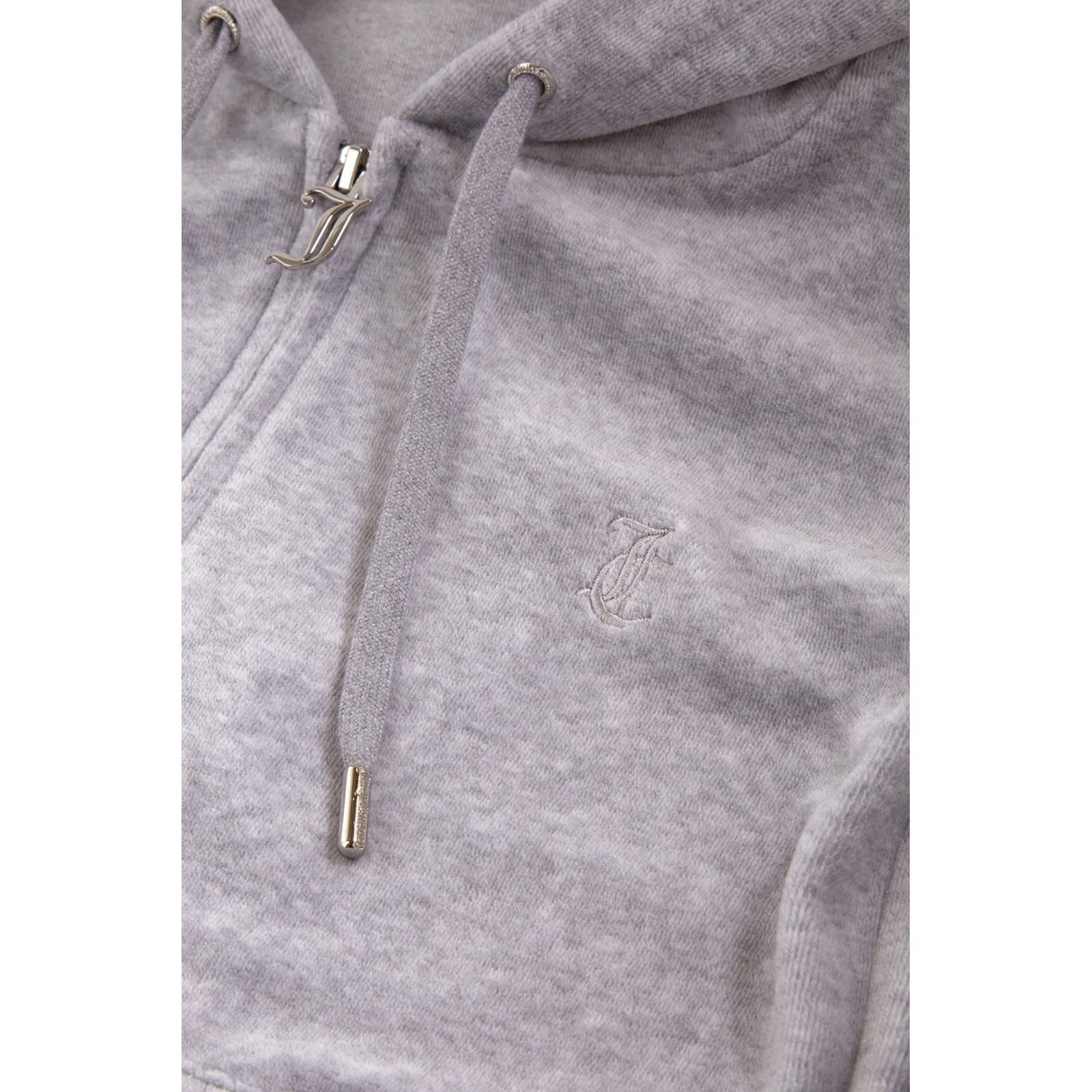 Juicy Couture Robertson Classic Jacket Polyester Women's Silver Hooded Sweatshirt