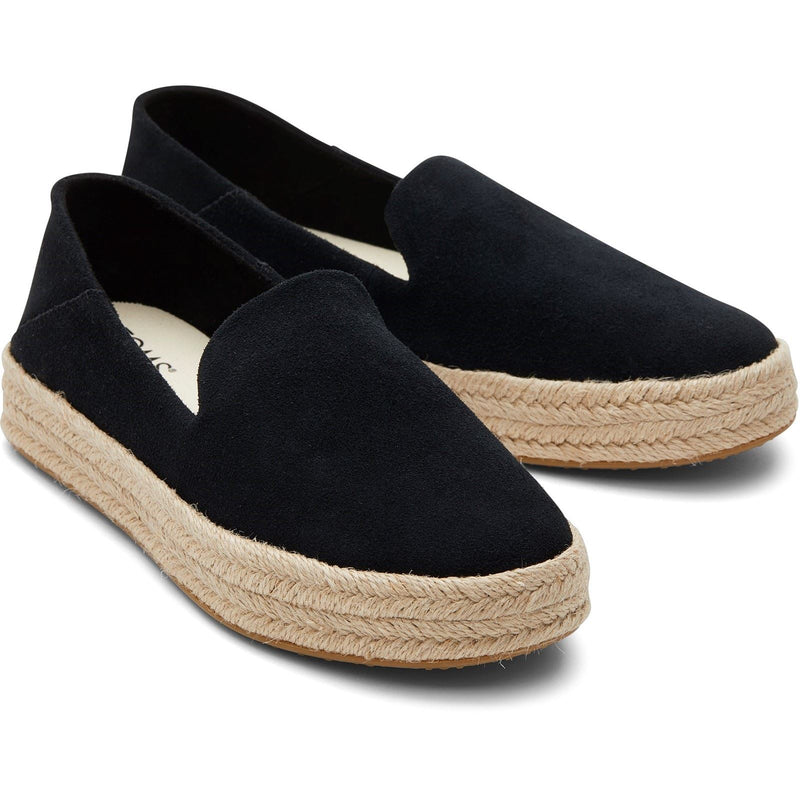 TOMS Carolina 100% Cow Women's Black Espadrilles