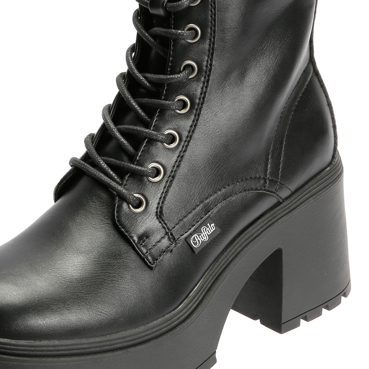 Buffalo Mila Lace Up Mid Women's Black Boots