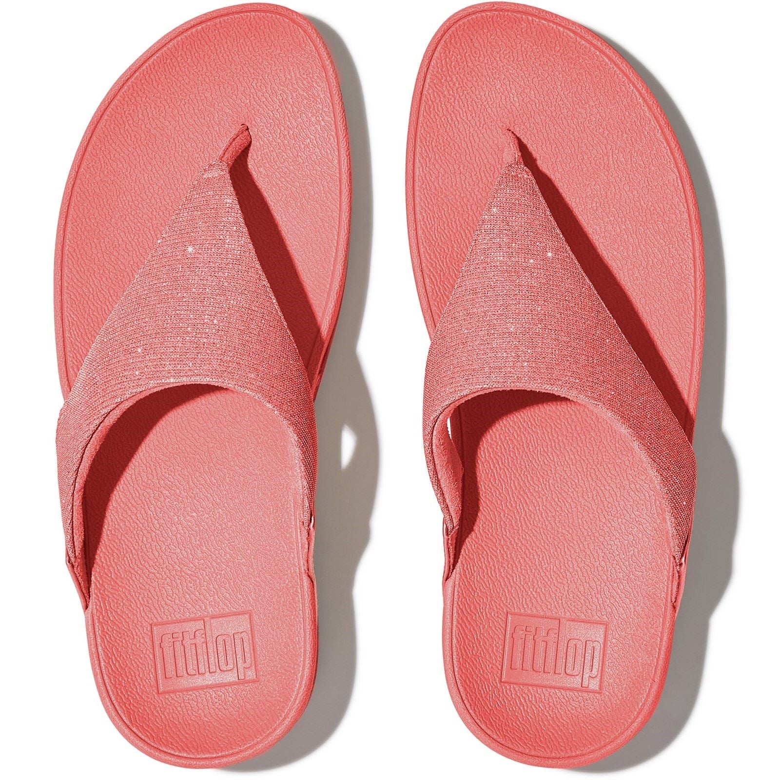 Fitflop Lulu Shimmerlux Polyester Women's Rosy Coral Sandals