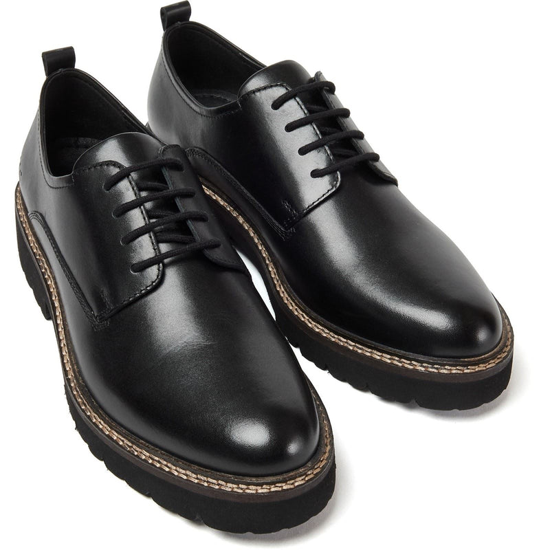 Pod Kris Leather Women's Black Derby Shoes
