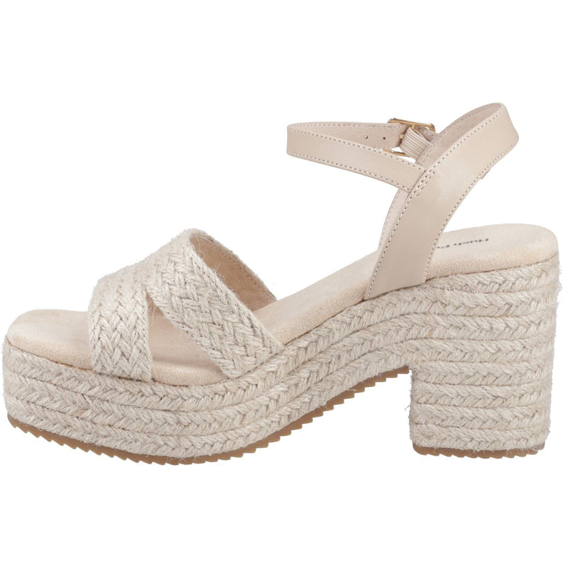 Hush Puppies Jamelia Espadrille Heel Textile Women's Nude Sandals