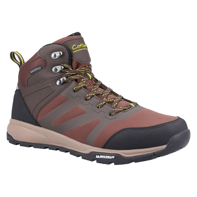 Cotswold Kingham Mid Recycled Plastic+Synthetic Pu Men's Brown Hiking Boots