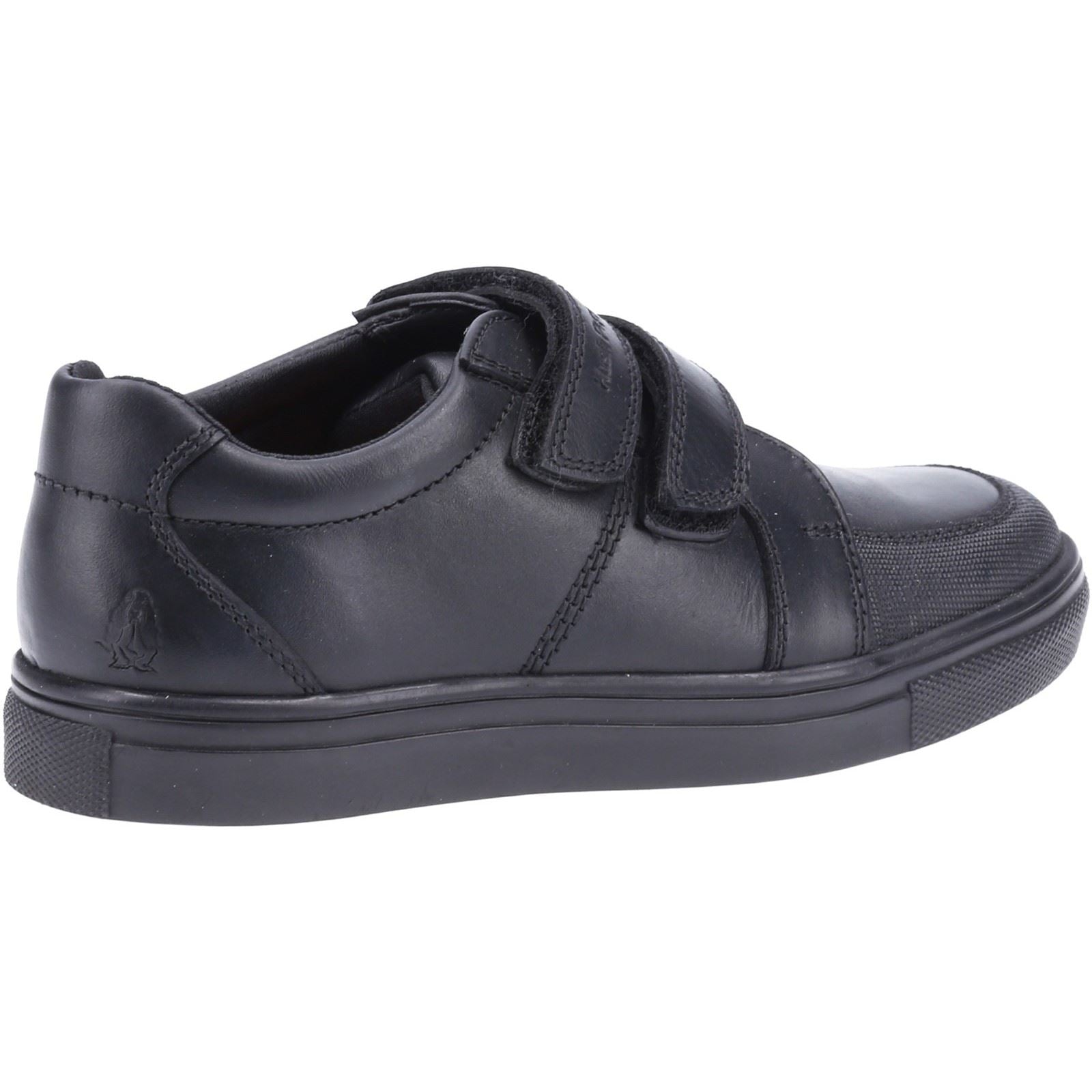 Hush Puppies Santos Youth Boys Black Leather Shoes