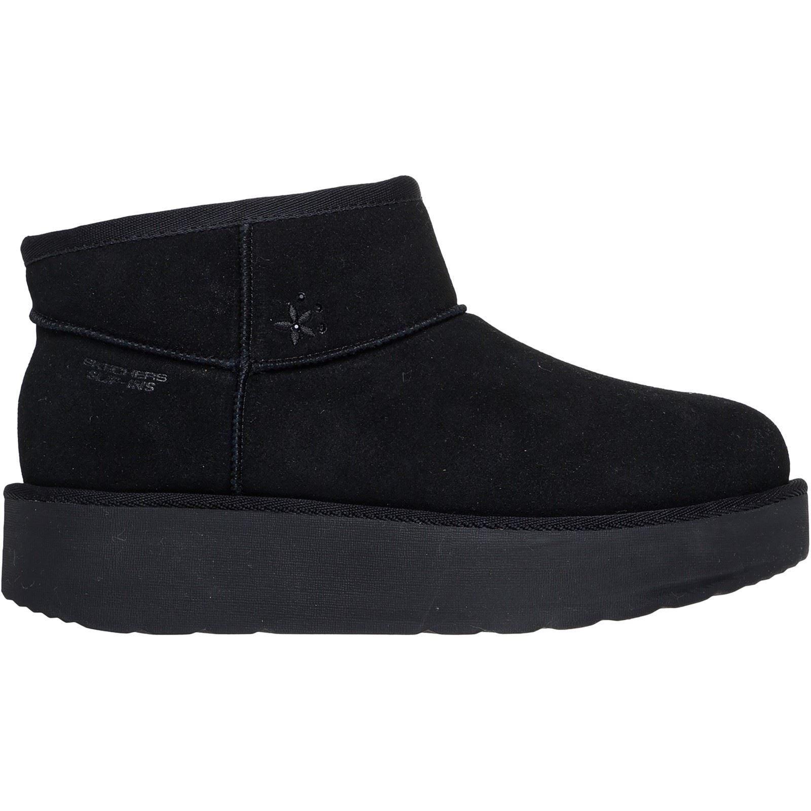 Skechers Keep Cozy Leather Women's Black Winter Ankle Boots