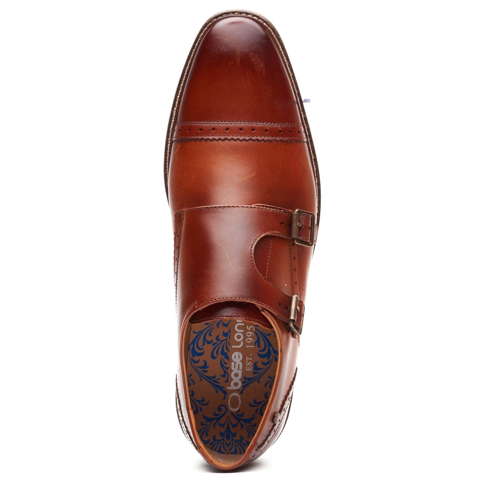 Base London Henley Monk Leather Men's Burnt Tan Double Monk Shoes