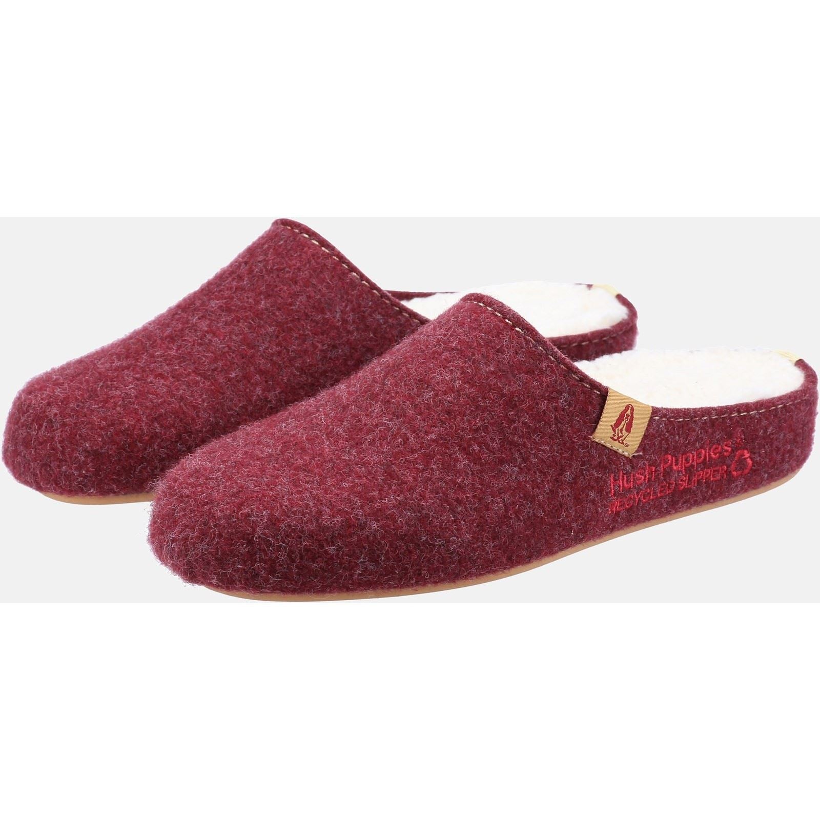 Hush Puppies The Good 90% Recycled RPET Synthetic Women's Burgundy Slippers