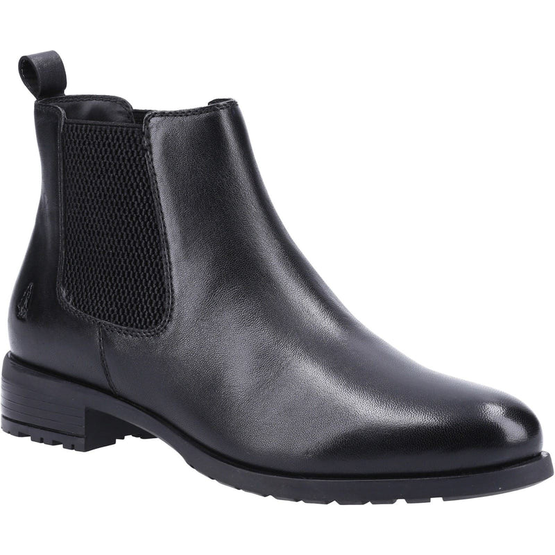 Hush Puppies Sammie Leather Women's Black Flat Chelsea Boots