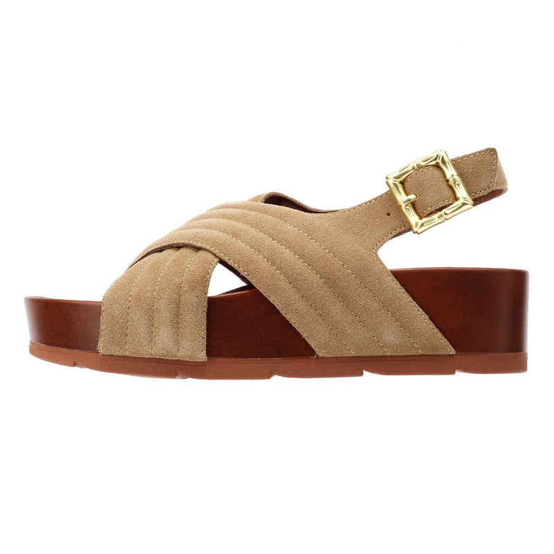 Desert Fleur Sparks Suede Women's Taupe Sandals