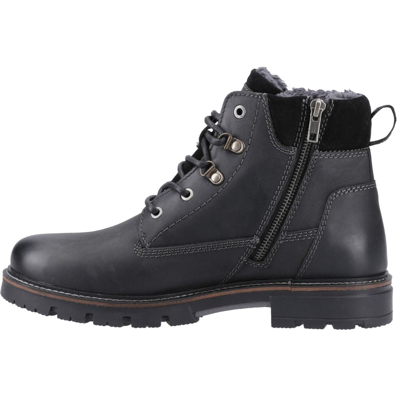 Hush Puppies Pier Leather Men's Black Ankle Boots