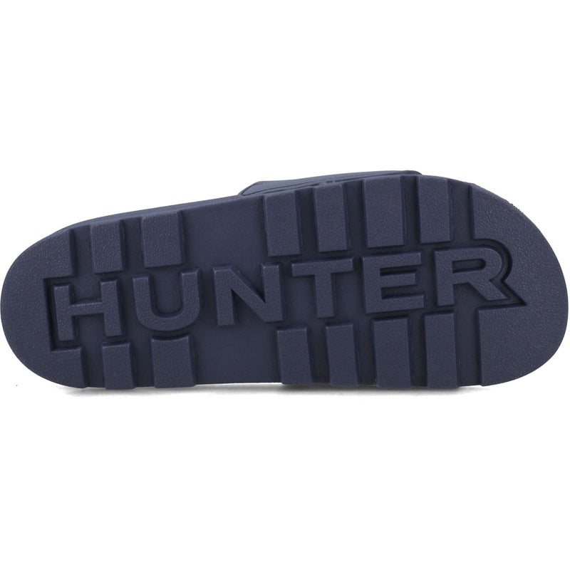 Hunter Core Embossed Slider Synthetic Hunter Navy Slides
