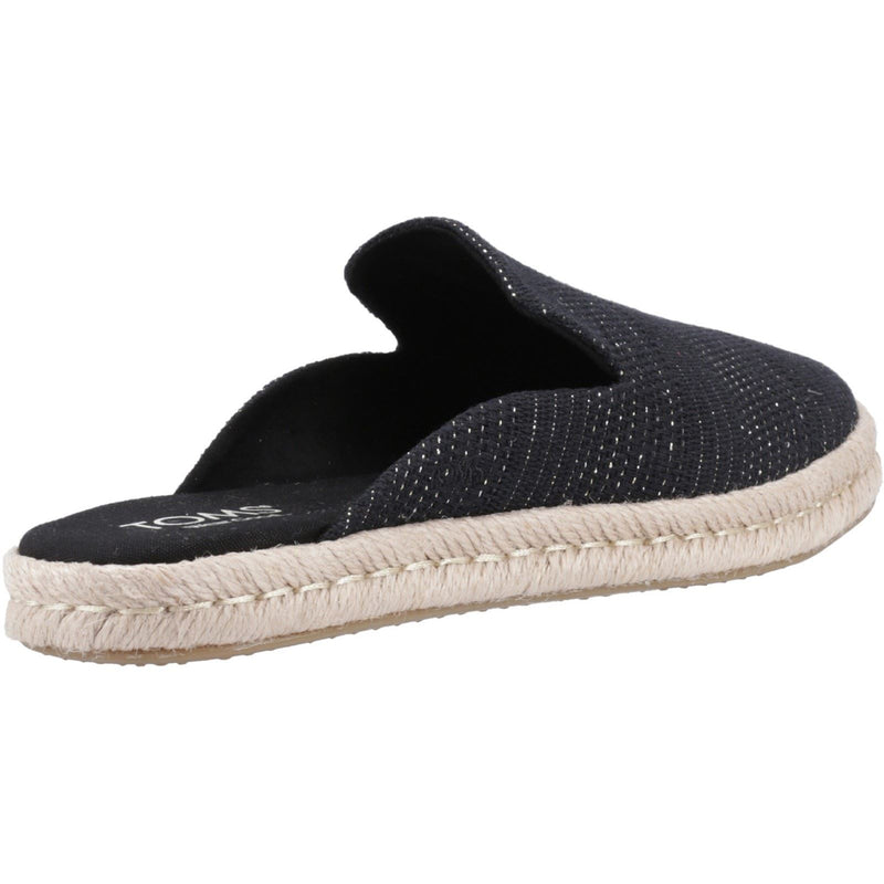 TOMS Santiago Mule Textile Women's Black Metallic Slippers