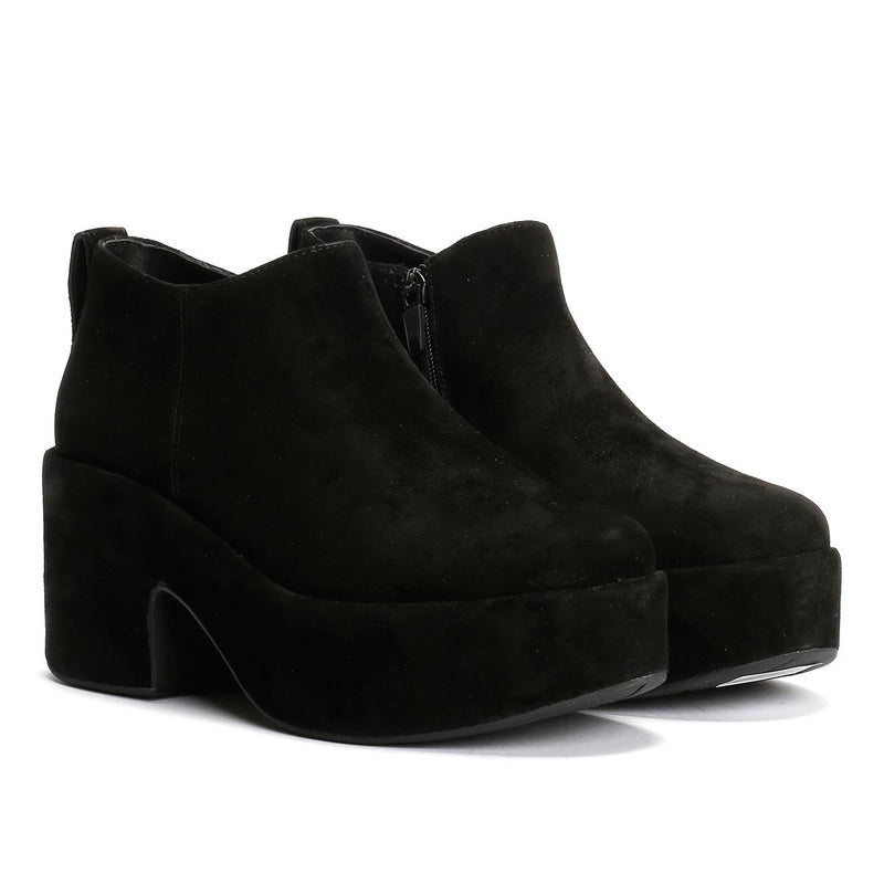 FitFlop Platfforms Heeled Short Suede Women's Black Boots