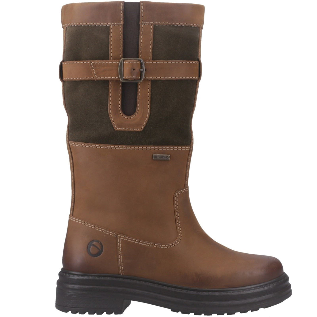 Cotswold Broadwell Leather Women's Tan/Green Boots