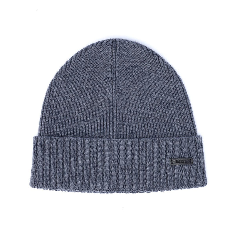Boss Fati Wool Men's Gray Beanie Hats