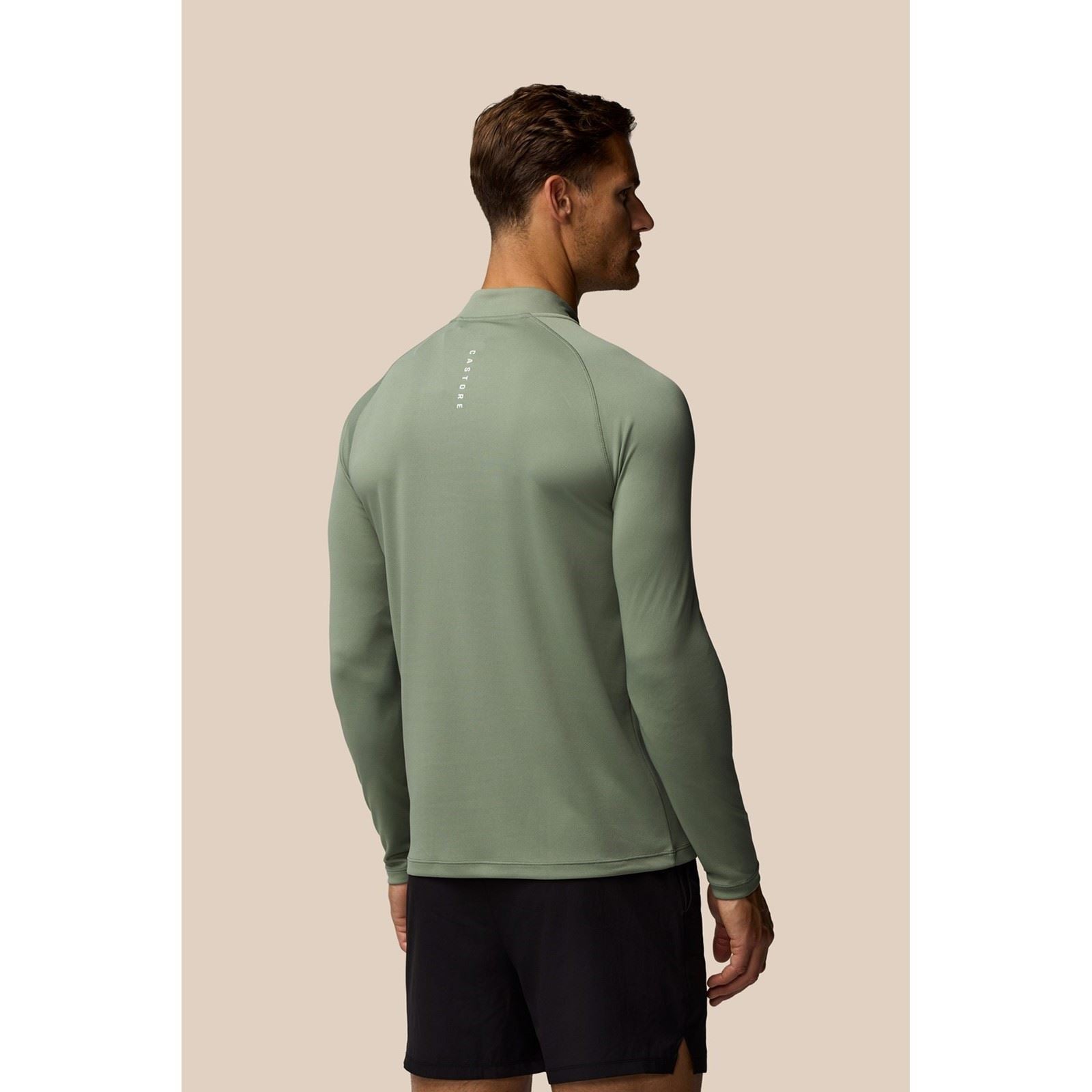 Castore Adapt Training 1/4 Zip Top Polyester Men's Green Activewear T-Shirts