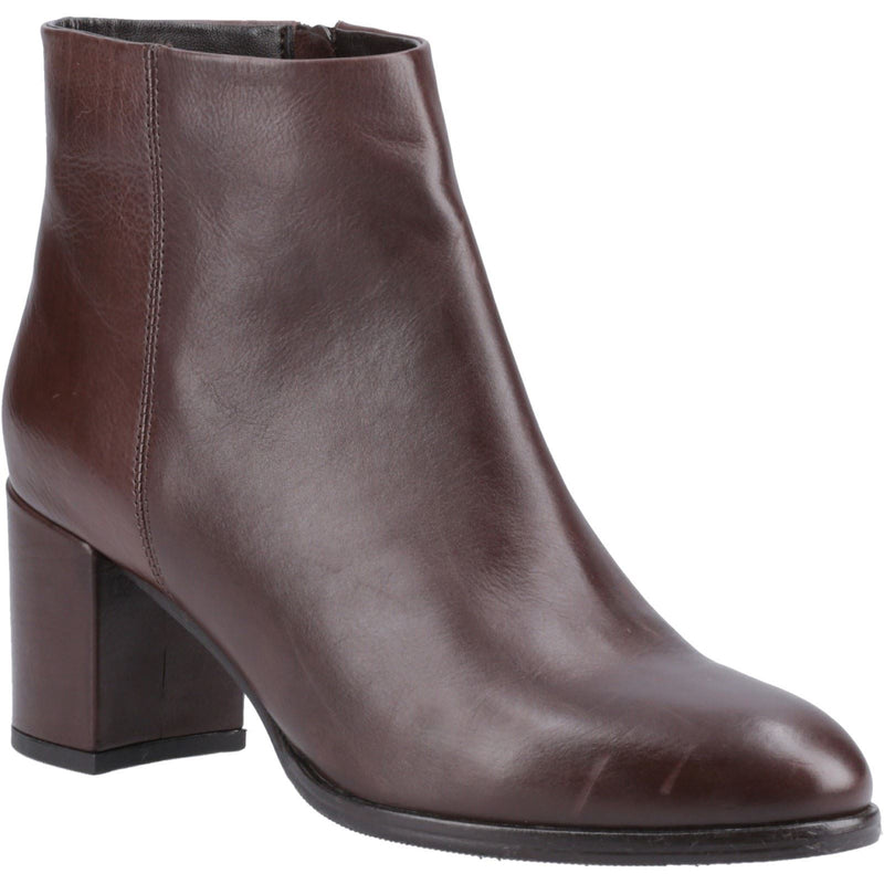 Hush Puppies Claridy Leather Women's Brown Heeled Ankle Boots