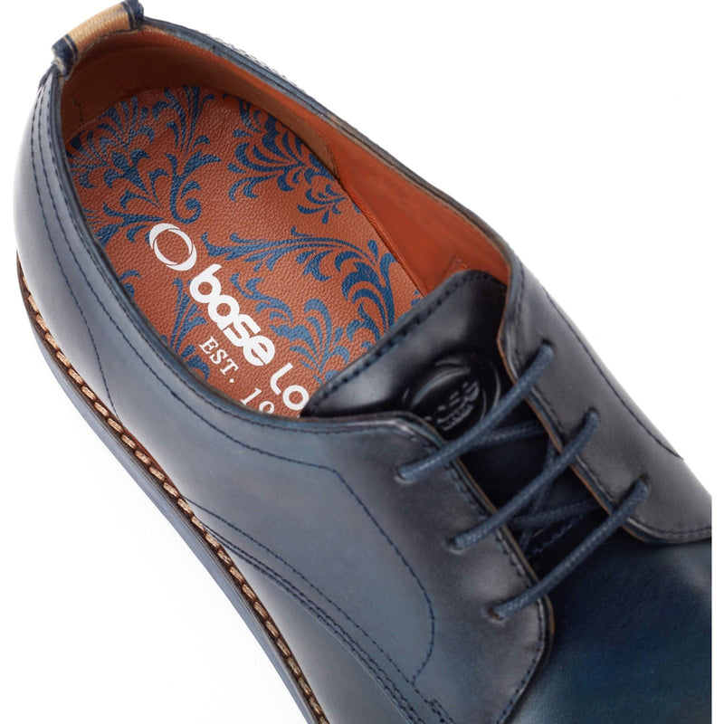 Base London Roly Leather Men's Navy Lace-Up Shoes