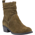 Hush Puppies Iris Suede Women's Khaki Heeled Ankle Boots