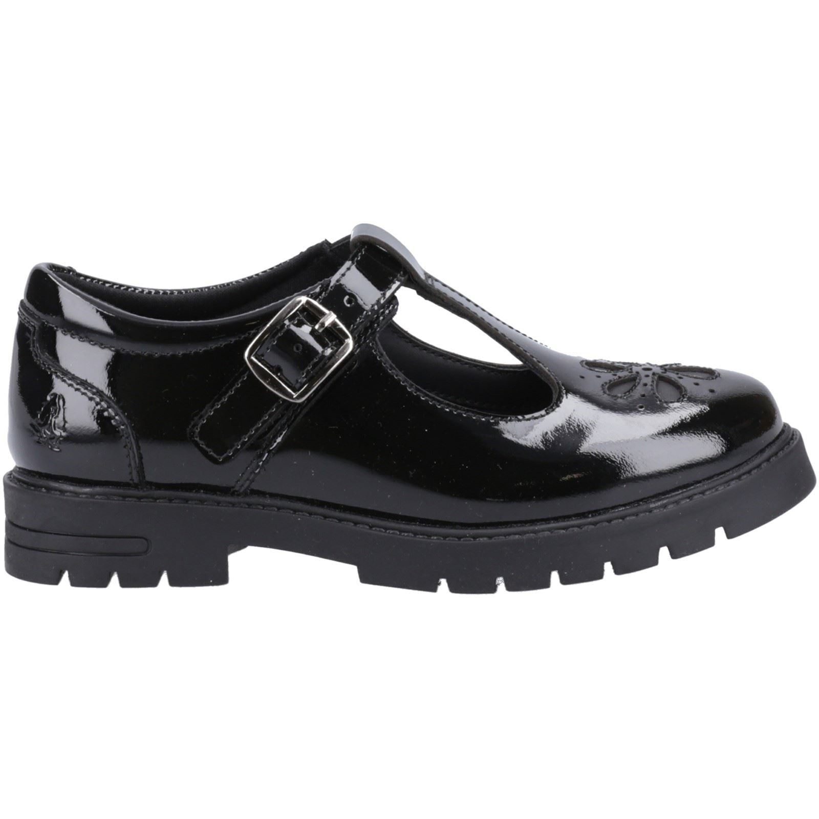 Hush Puppies Fiona Patent Junior Leather Girls's Black Shoes