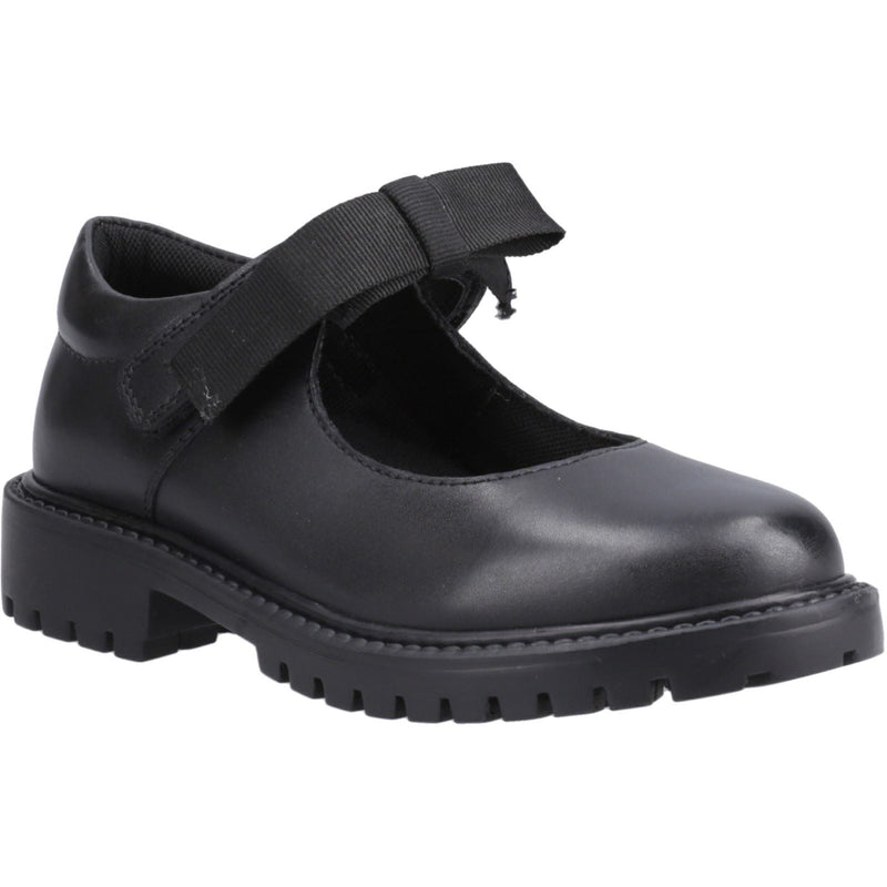 Hush Puppies Astrid Bow Leather Girls's Black Shoes
