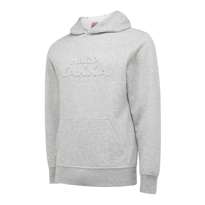 Hard Yakka Embossed Pullover Cotton Men's Grey Hooded Sweatshirt