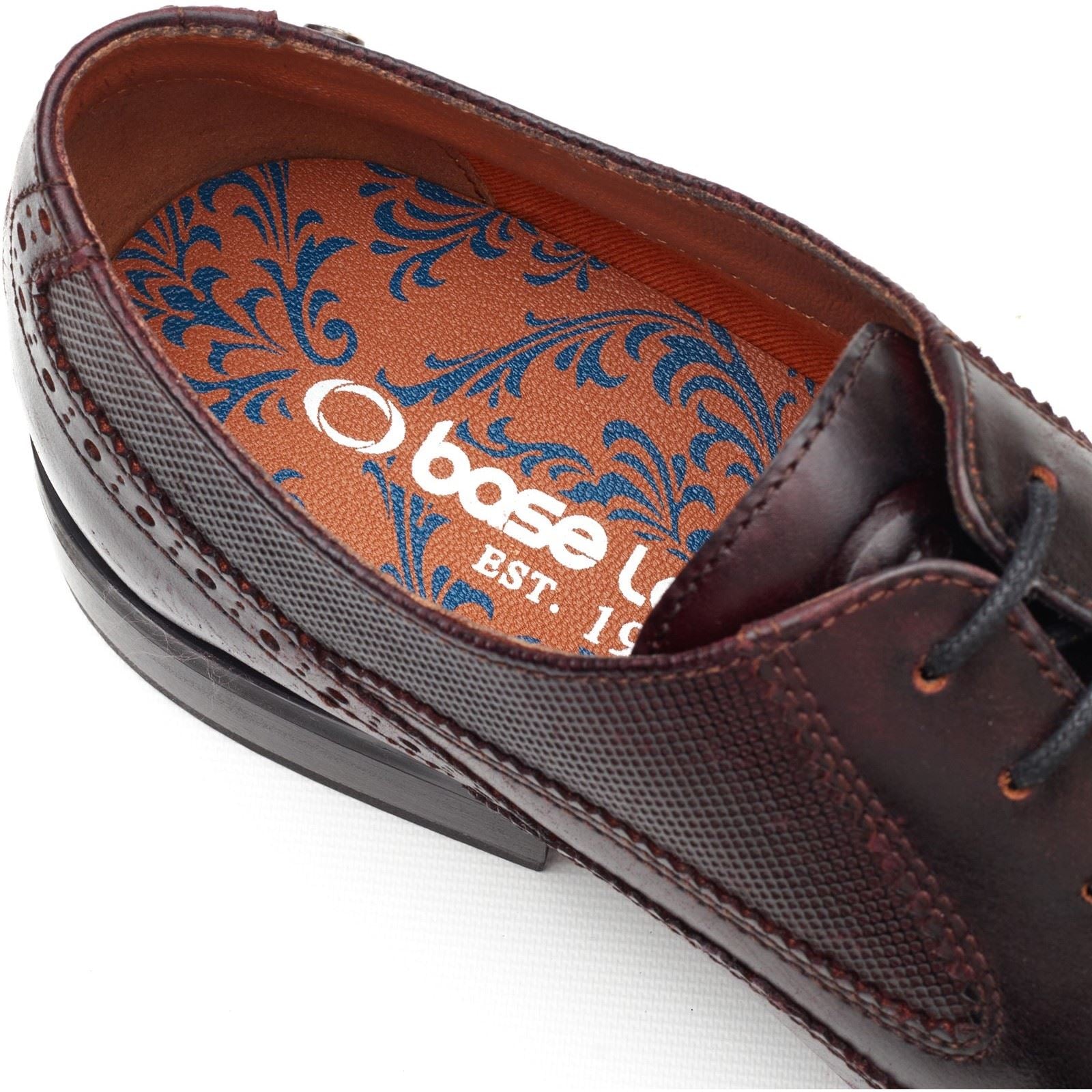 Base London Steeple Brogue Leather Men's Burnt Brown Brogues Shoes