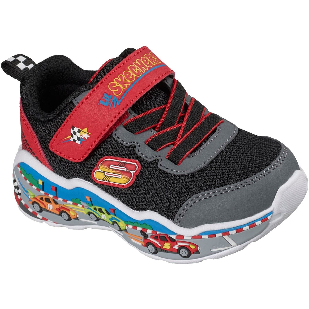 Skechers Play Scene Textile Boy's Black/Red Trainers