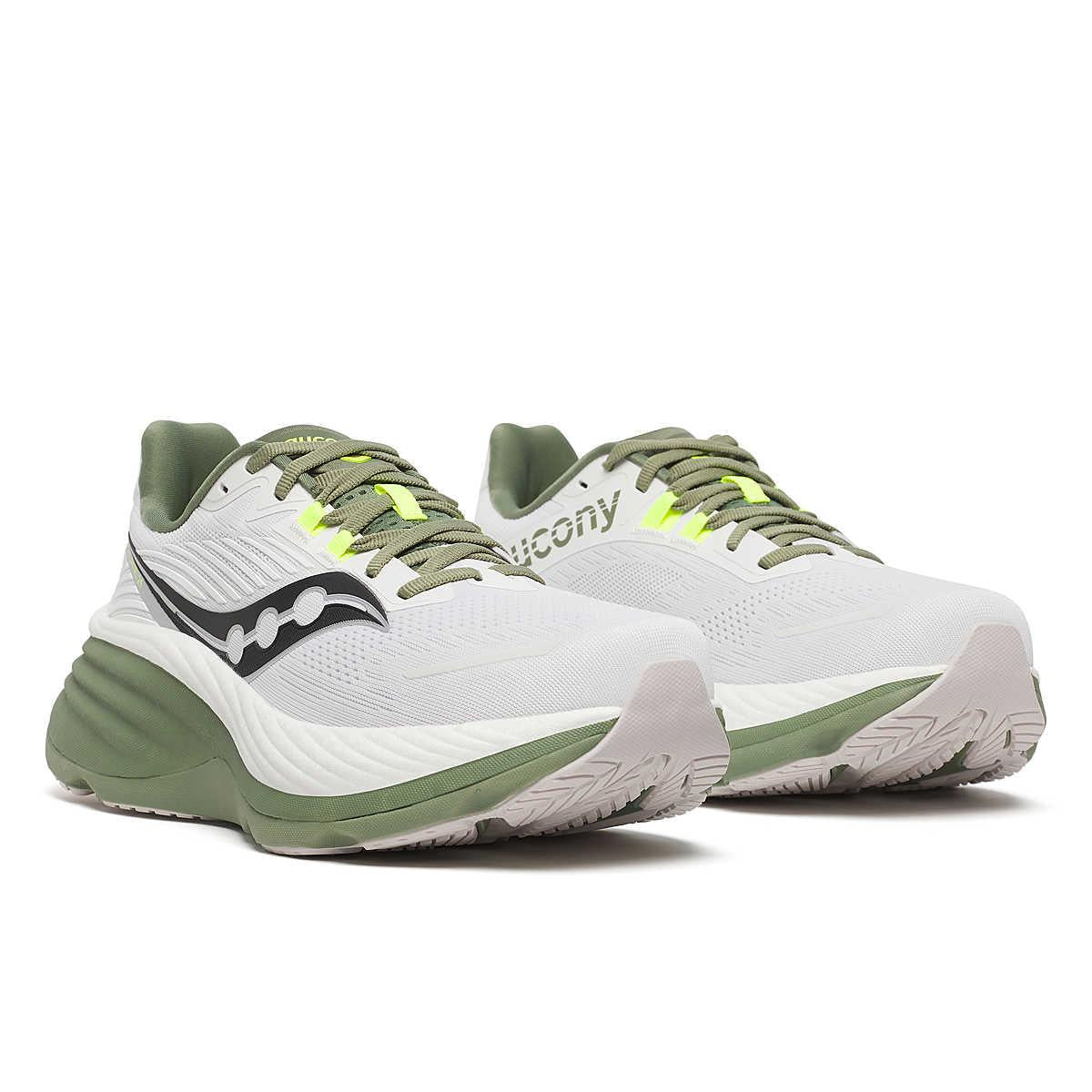 Saucony Hurricane 24 Men's White/Olive Sneakers