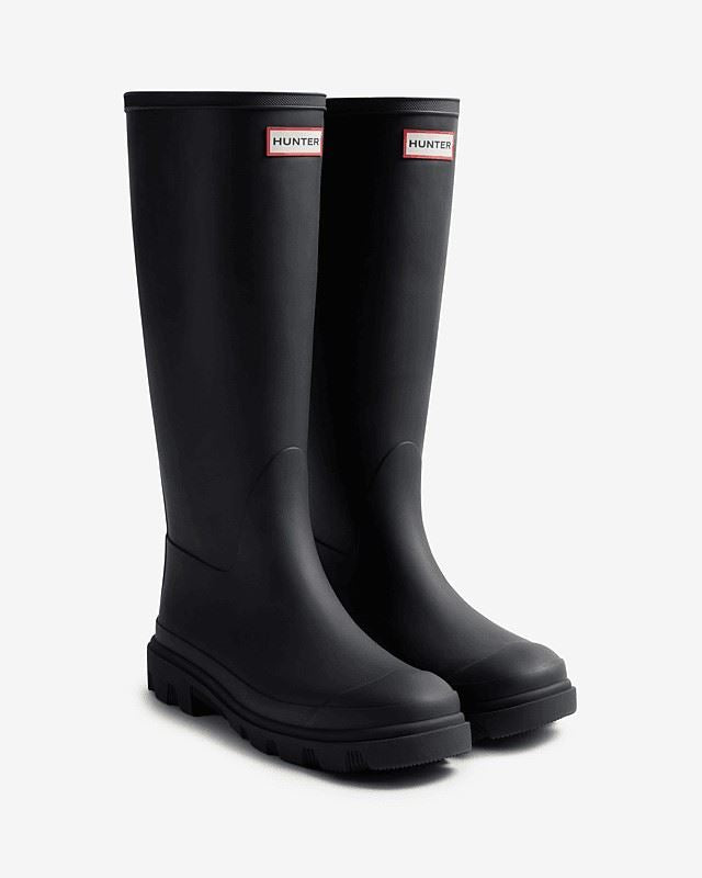 Hunter Downpour Tall Rubber Women's Black Wellington Boots