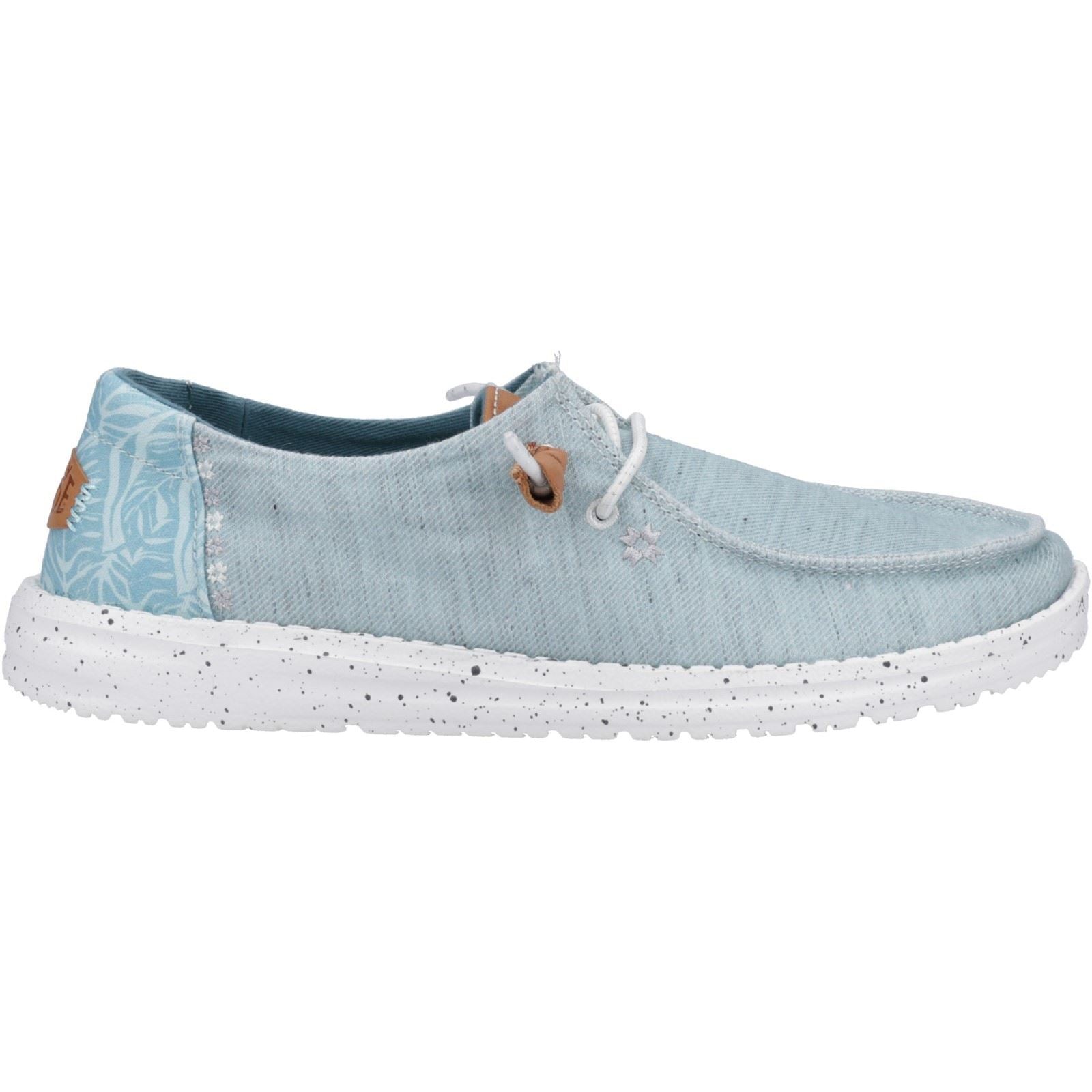 HEYDUDE Wendy Heathered Slub Tropical Linen/Lyocell/Cotton Women's Blue Shoes