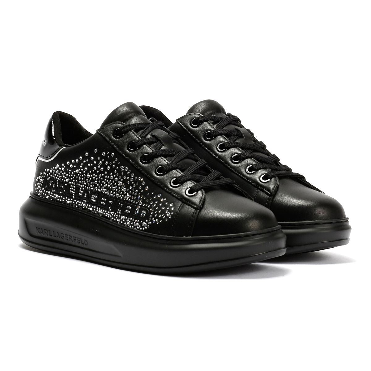 Karl Lagerfeld Kapri Konstellation Leather Women's Black/Silver Sneakers