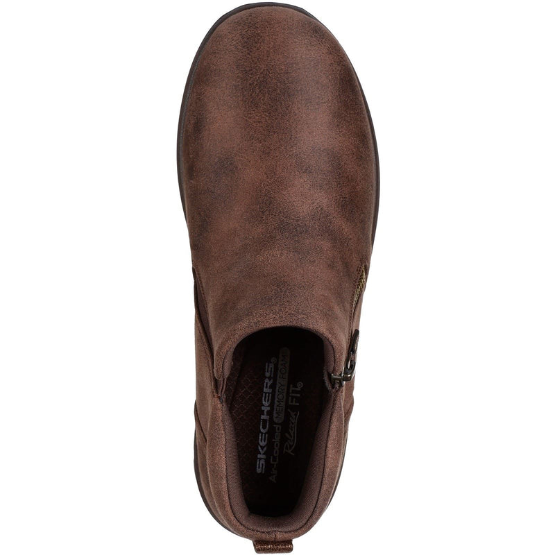 Skechers Lovely Vibe Fall In Bloom Textile Women's Chocolate Winter Ankle Boots