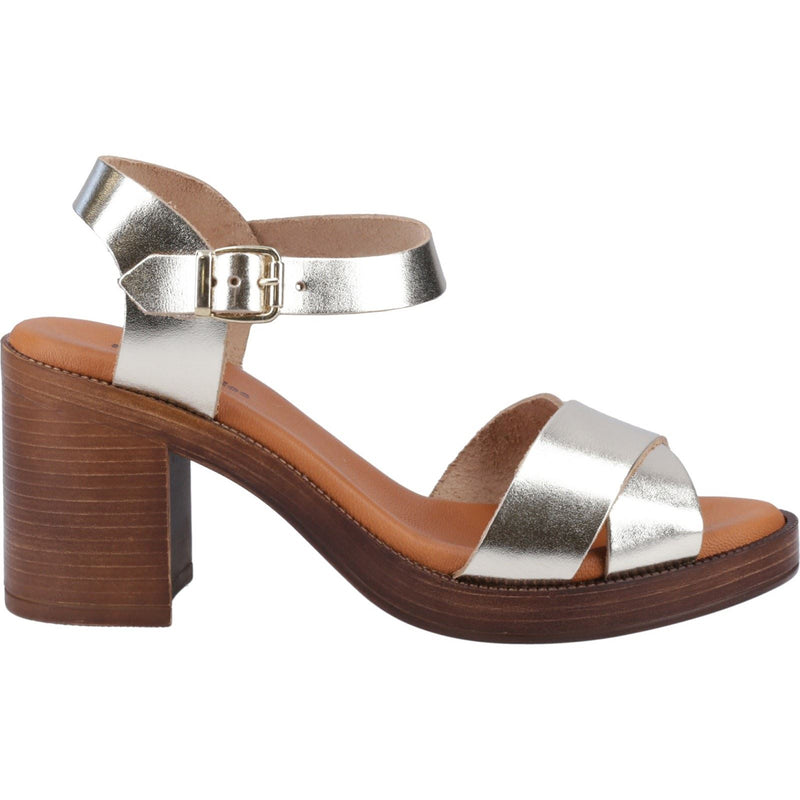 Hush Puppies Georgia Leather Women's Gold Sandals