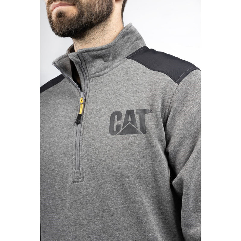 Caterpillar Essential 1/4 Zip Polyester Men's Grey Sweatshirt